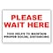 Signmission PSA, Please Wait Here This Helps Social Distancing, 10in X 7in Rigid Plastic, OS-NS-P-710-25508 OS-NS-P-710-25508 - alternate 1
